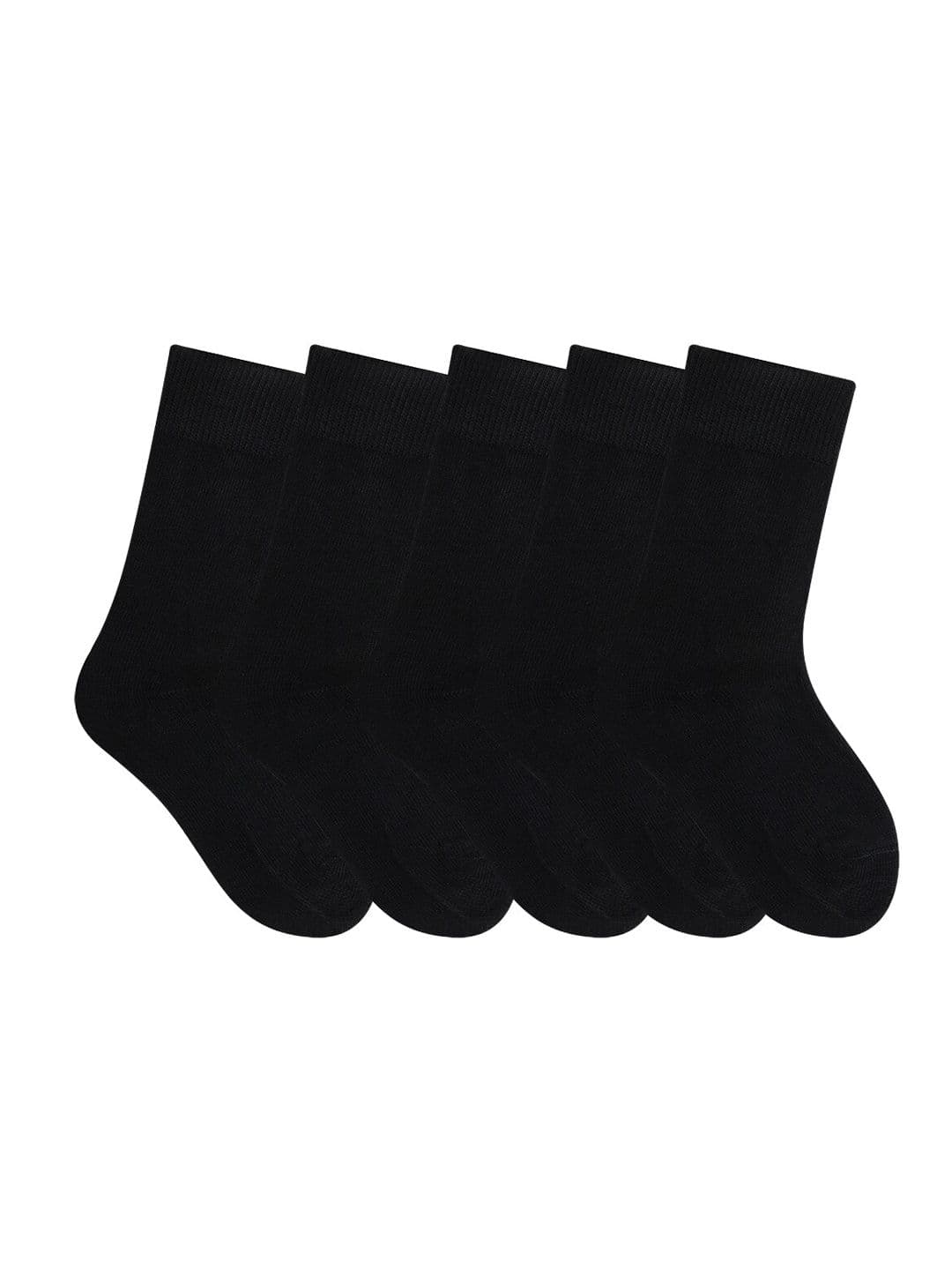 Bonjour Kids Pack of 5 Black Solid Above Ankle Length School Socks - view 1