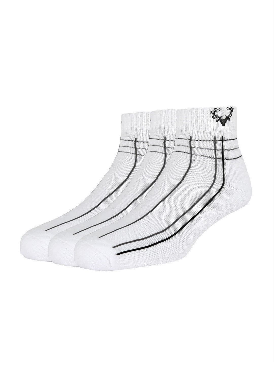 Allen Solly Men Pack Of 3 White & Black Striped Ankle-Length Socks - view 1