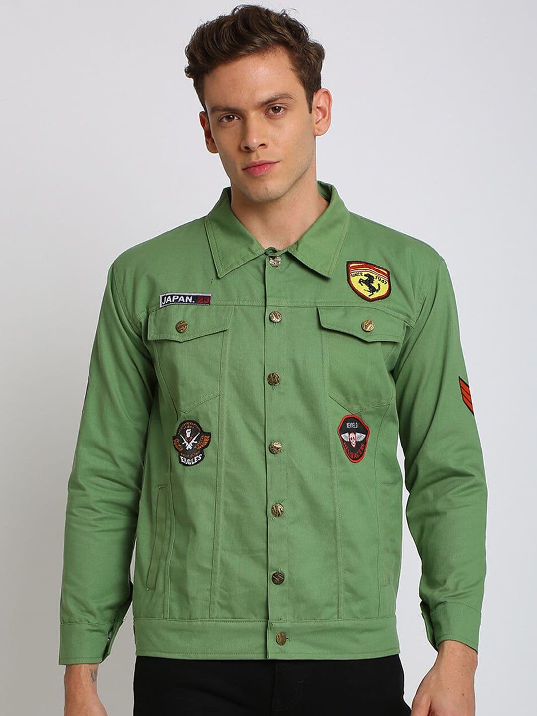 VOXATI Men Green Printed Tailored Jacket - view 1