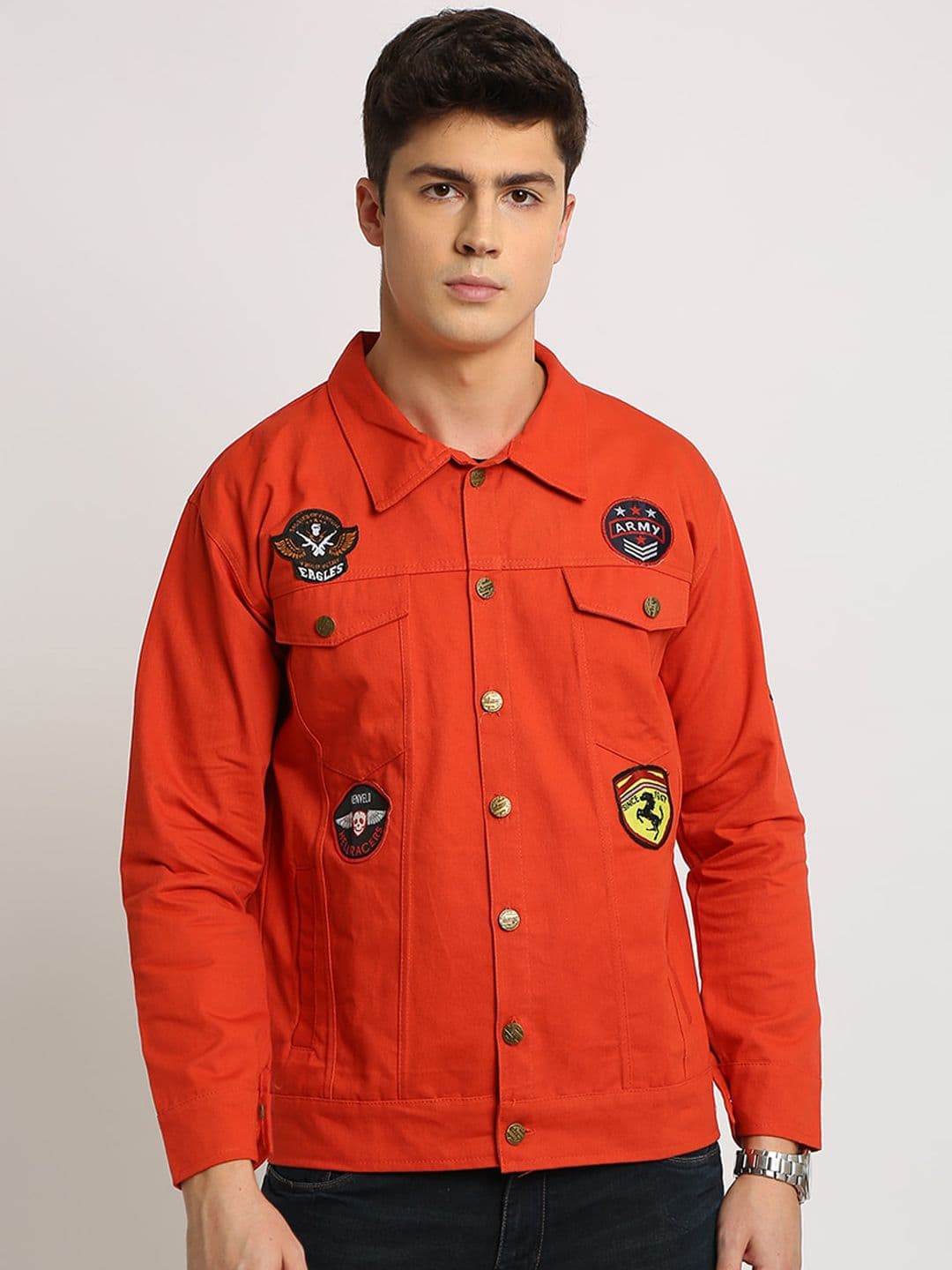 VOXATI Men Rust Solid Tailored Jacket - view 1