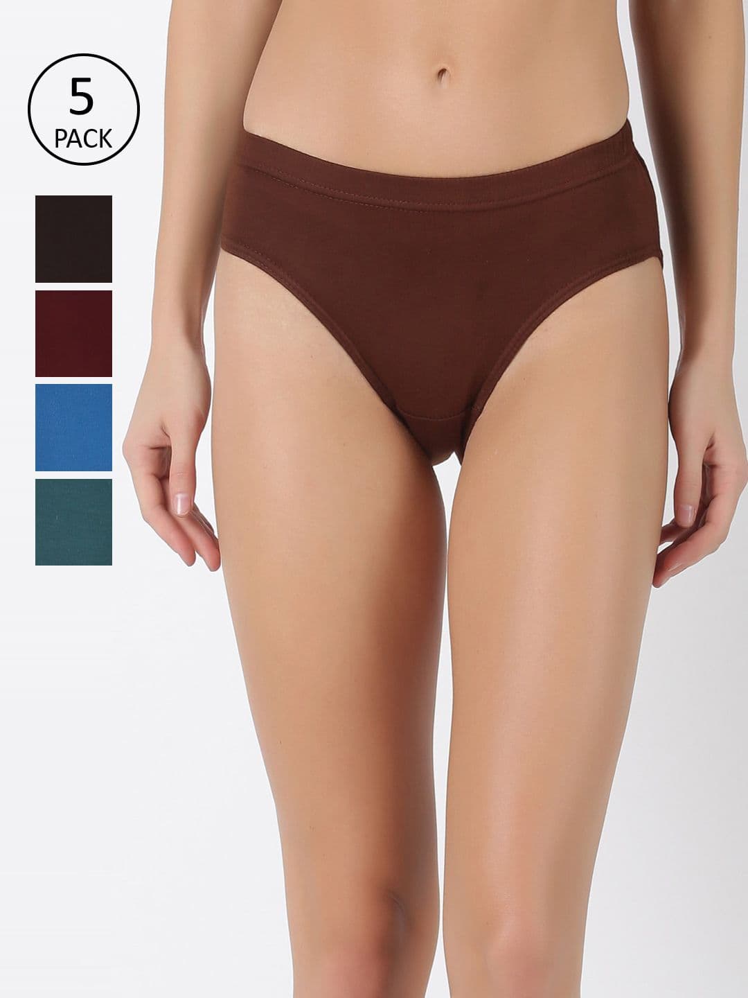 Dollar Lehar Super Combed Cotton Women Solid Hipster Panty - Pack of 5 - Assorted - view 1