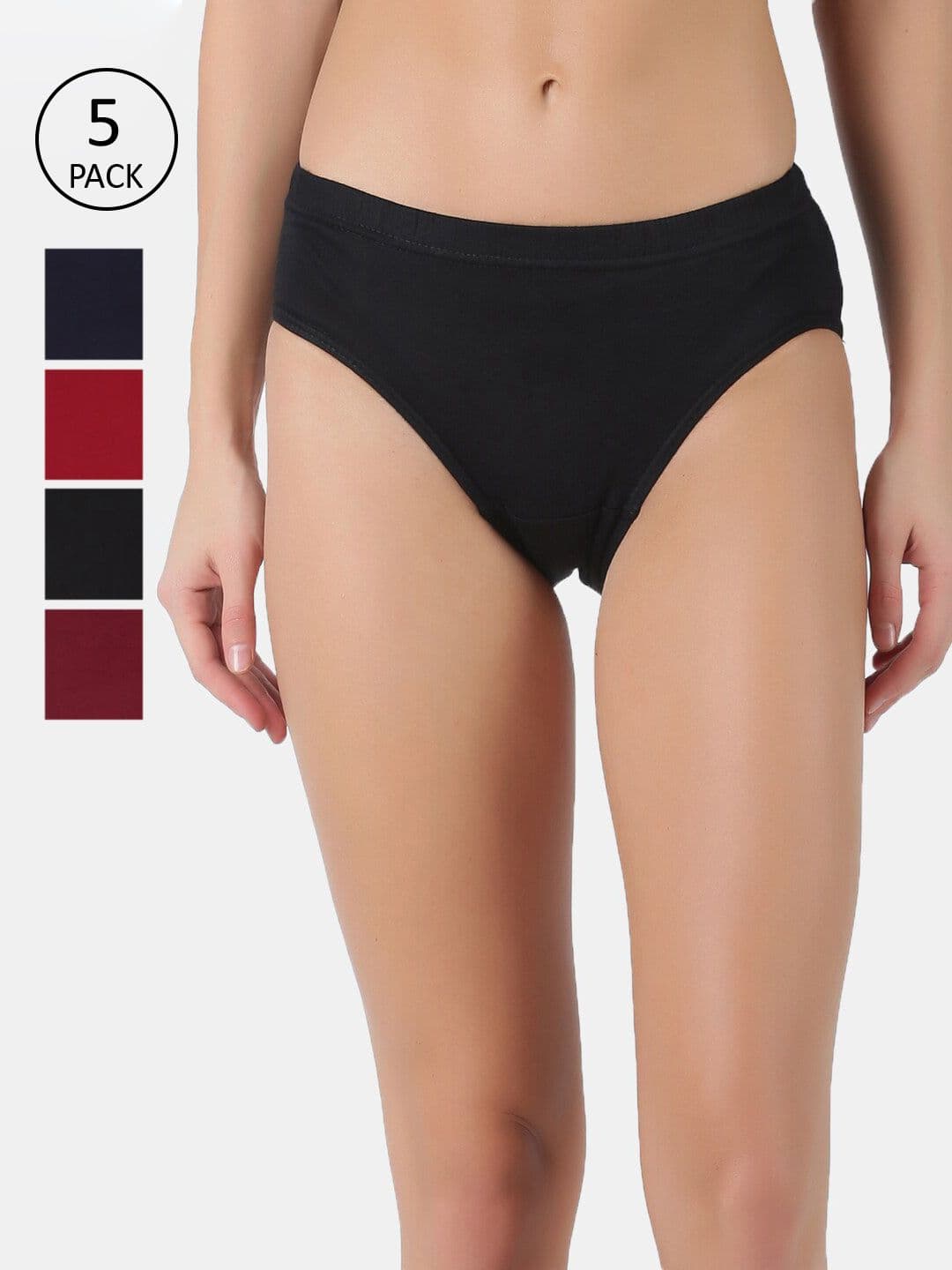 Dollar Lehar Super Combed Cotton Women Solid Hipster Panty - Pack of 5 - Assorted - view 1
