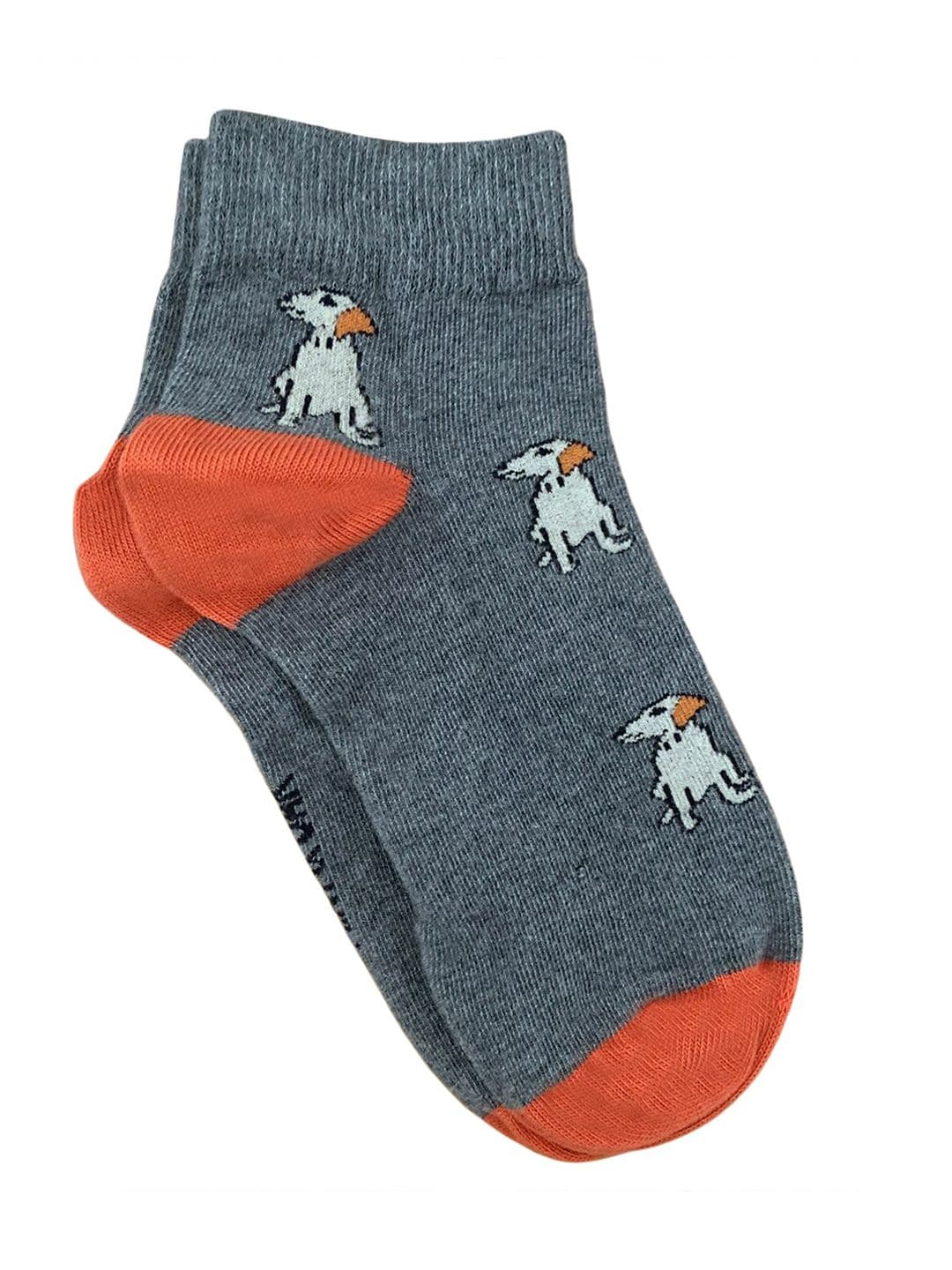 Mint & Oak Men Grey Melange Patterned Ankle Length Socks - view 1