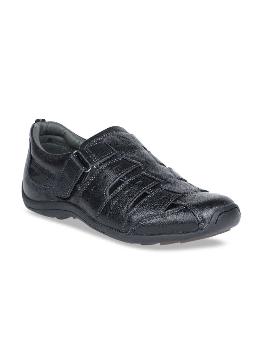 Hush Puppies Men Black Leather Fisherman Sandals - view 1