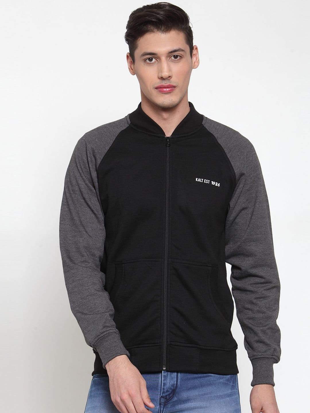 Kalt Men Black Solid Bomber Jacket - view 1