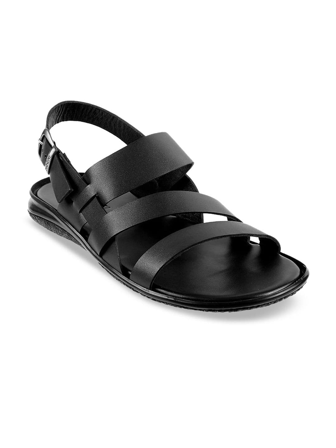 Mochi Men Black Solid Comfort Sandals - view 1