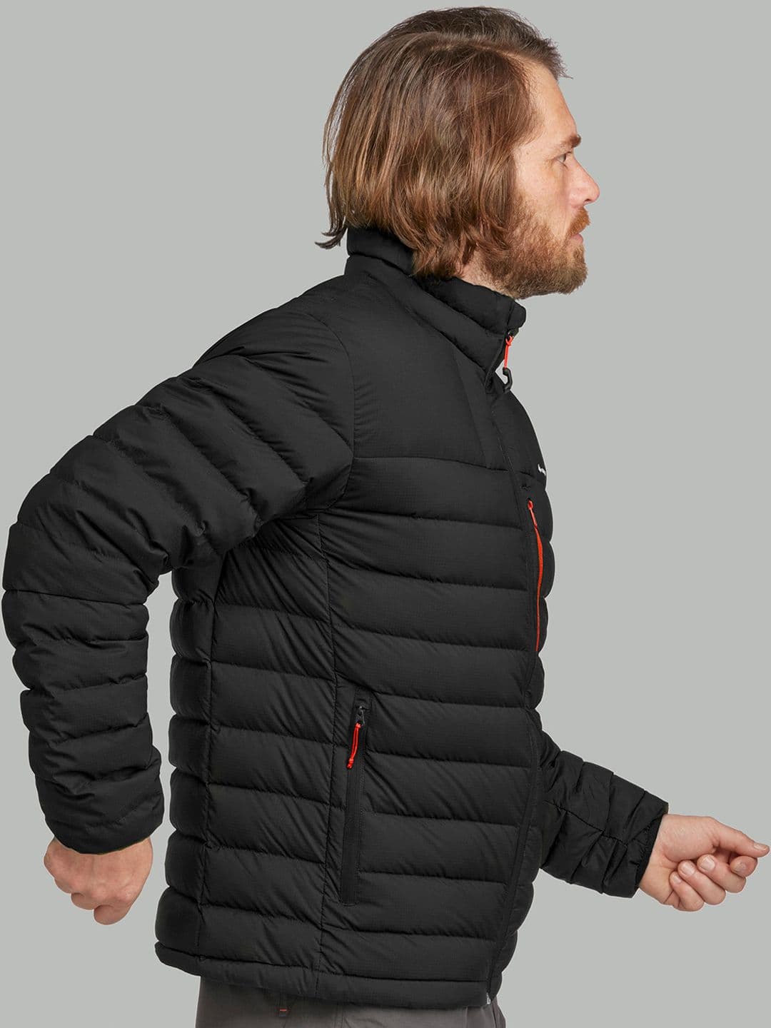 Decathlon FORCLAZ - Men Black Non-Hooded Down Feather Puffer Jacket (Upto -10 Degrees) - view 1