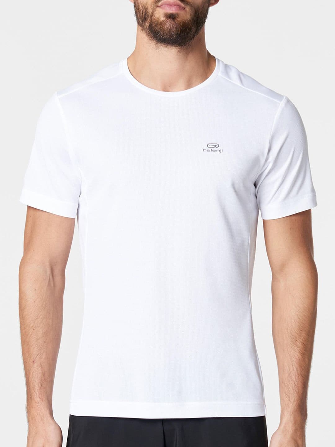 Decathlon Men White Kiprun 100 Breathable Running T-Shirt