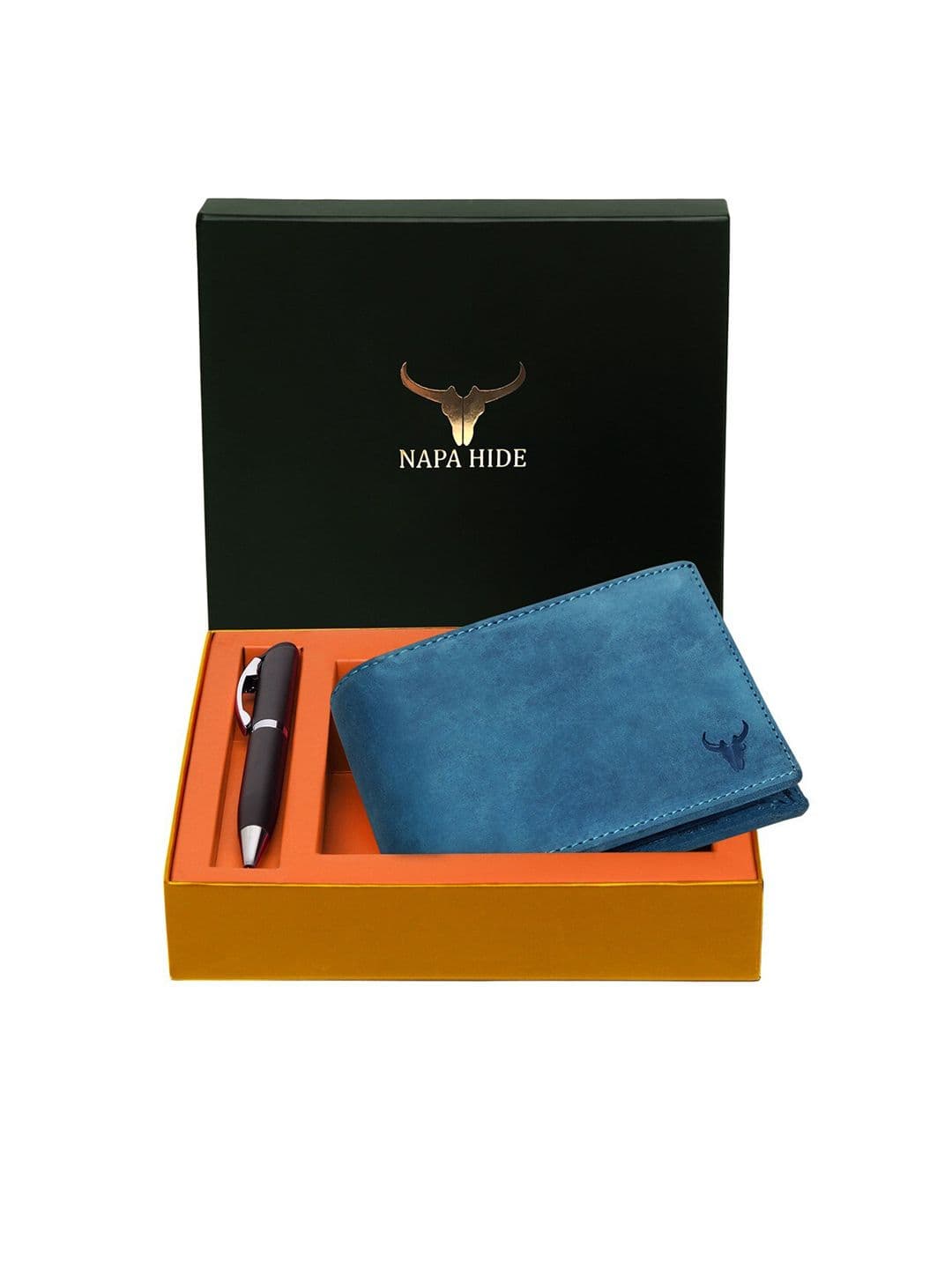 NAPA HIDE Men RFID Protected Genuine High Quality Leather Wallet & Pen Accessory Gift Set - view 1