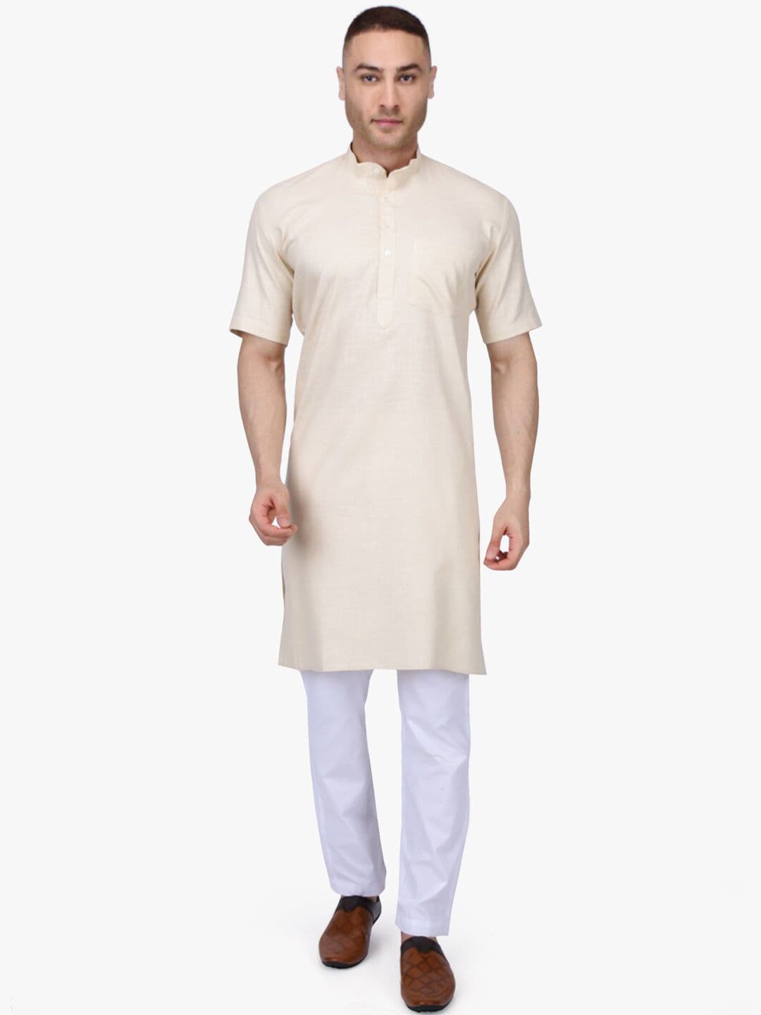 RAJUBHAI HARGOVINDAS Men Beige Kurta - view 1