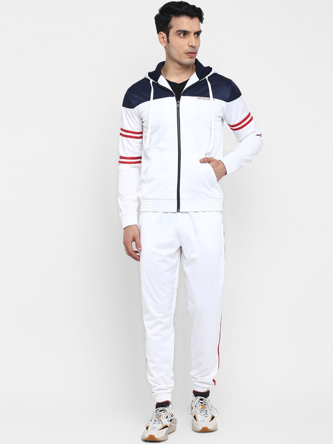 OFF LIMITS Men White & Red Colourblocked Tracksuit - view 1