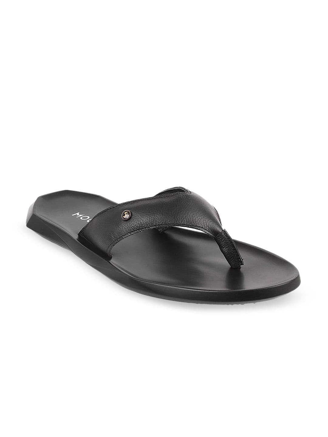 Mochi Men Black Solid Comfort Sandals - view 1