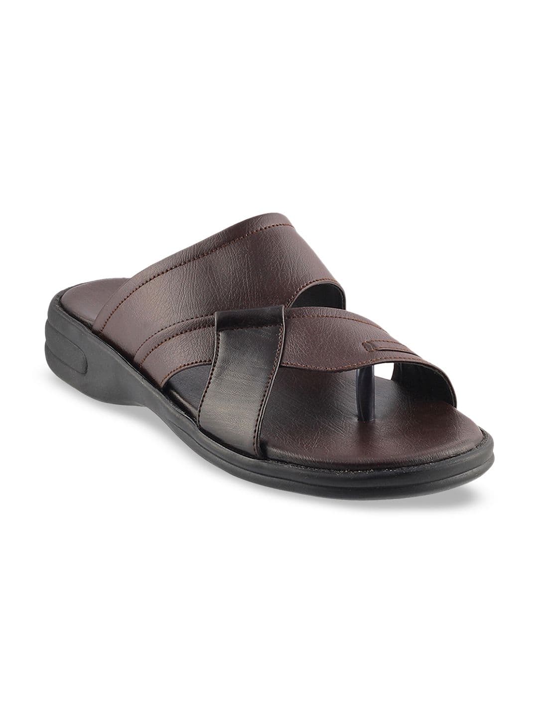 WALKWAY by Metro Men Brown & Black Colourblocked Comfort Sandals - view 1