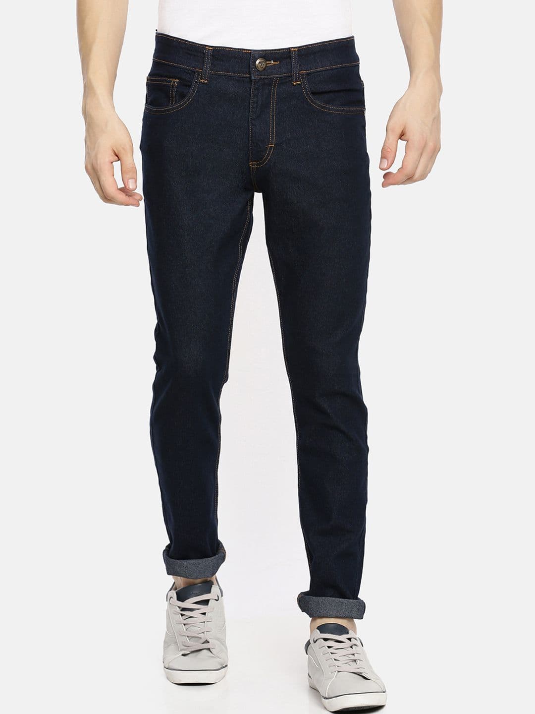 The Indian Garage Co Men Blue Slim Fit Mid-Rise Clean Look Jeans - view 1
