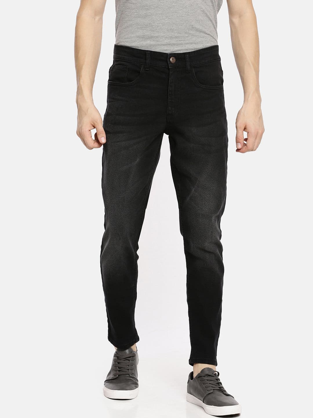 The Indian Garage Co Men Black Slim Fit Mid-Rise Clean Look Jeans - view 1