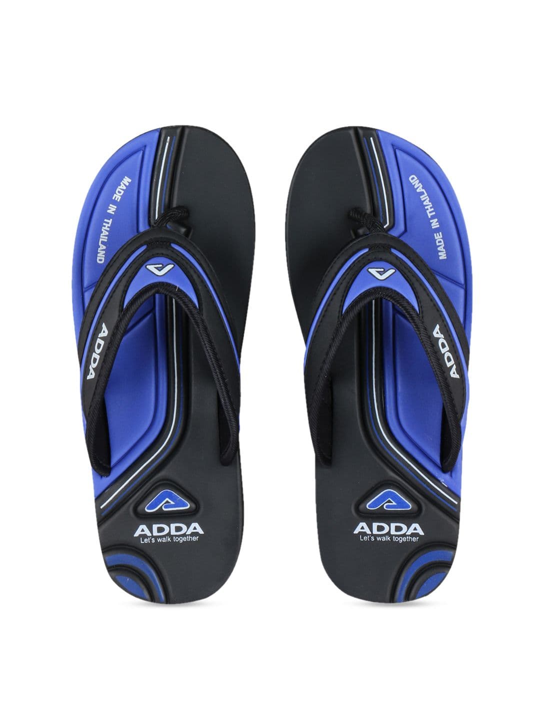 Adda Men Black Self Design Thong Flip-Flops - view 1