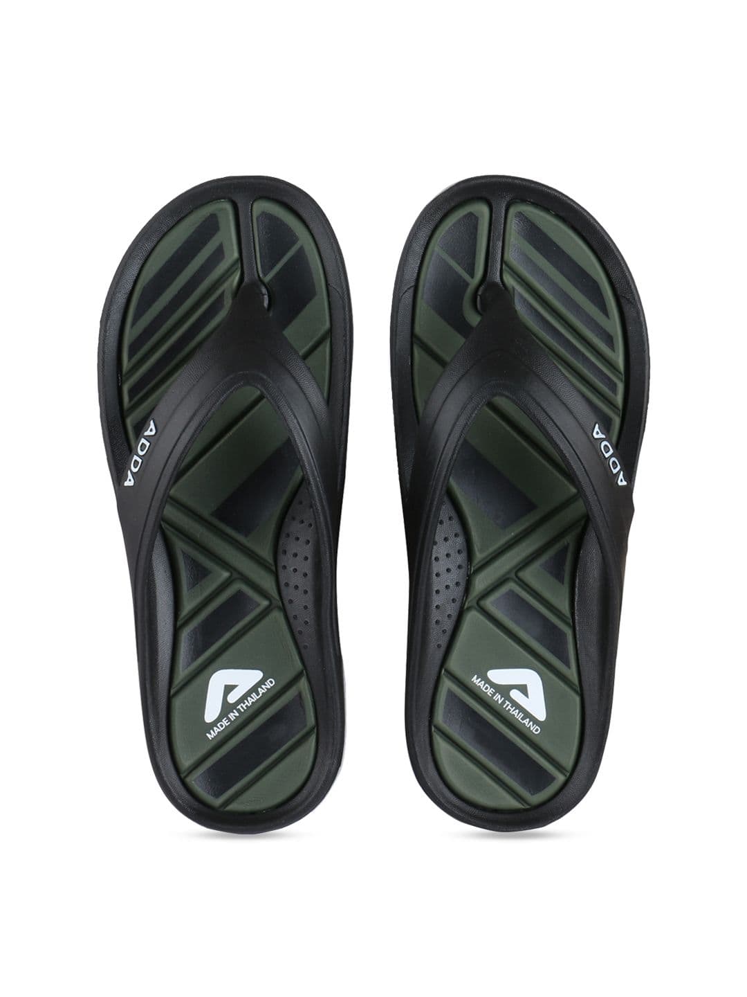 Adda Men Black Colourblocked Thong Flip-Flops - view 1