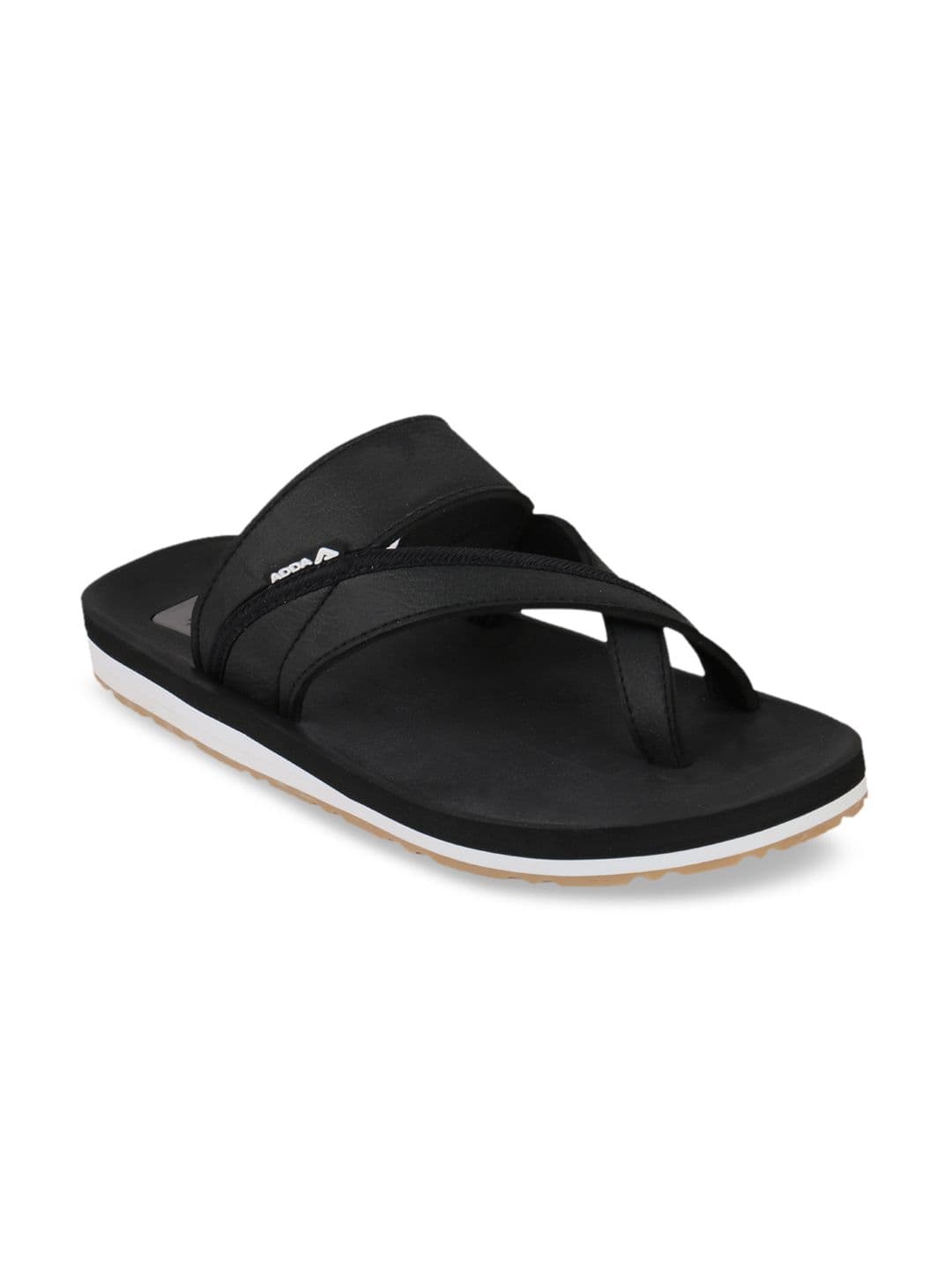 Adda Men Black Solid Thong Flip-Flops - view 1