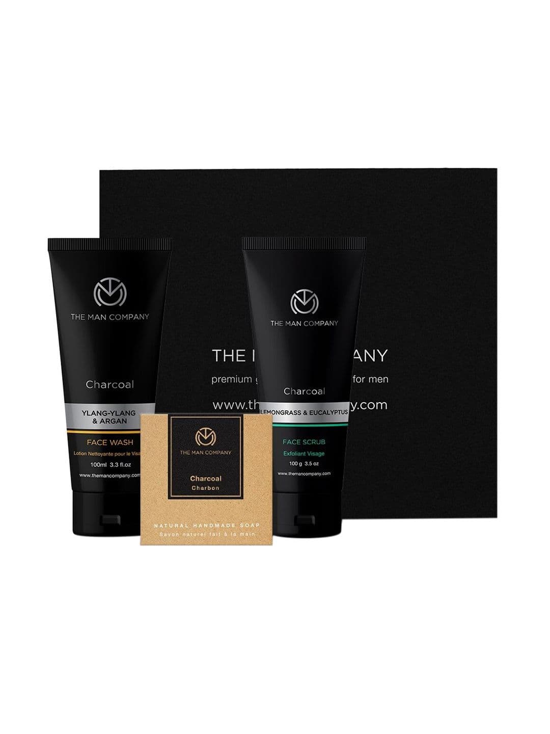THE MAN COMPANY Set of 3 Charcoal Soap Bar with Charcoal Face Wash & Charcoal Face Scrub - view 1