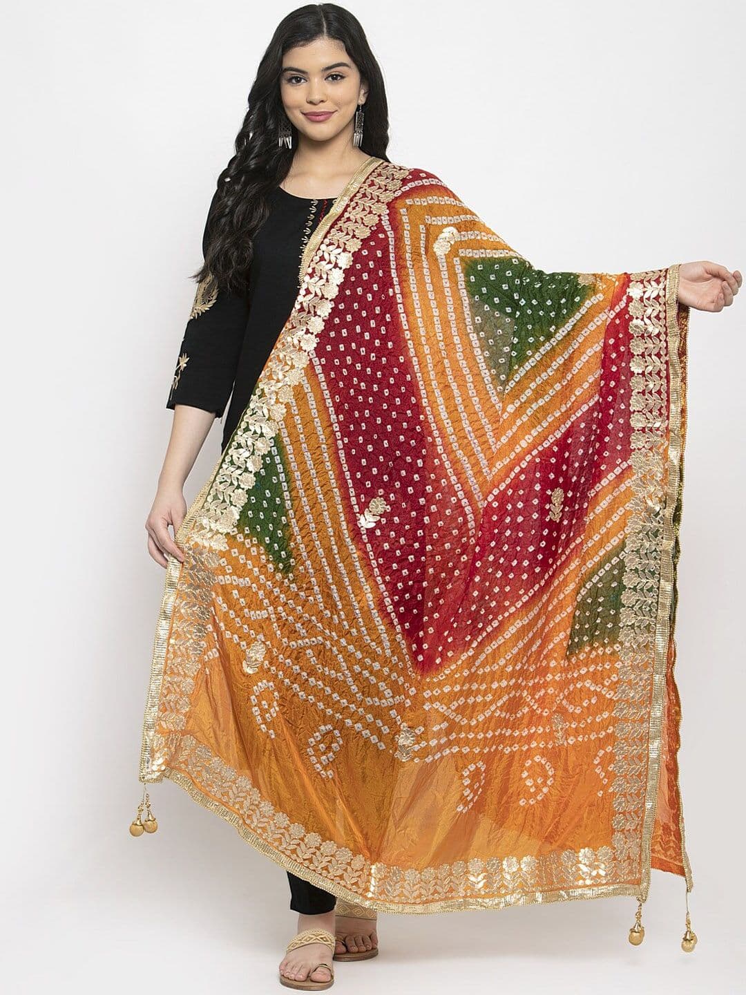 Clora Creation Multicoloured Bandhani Dupatta - view 1