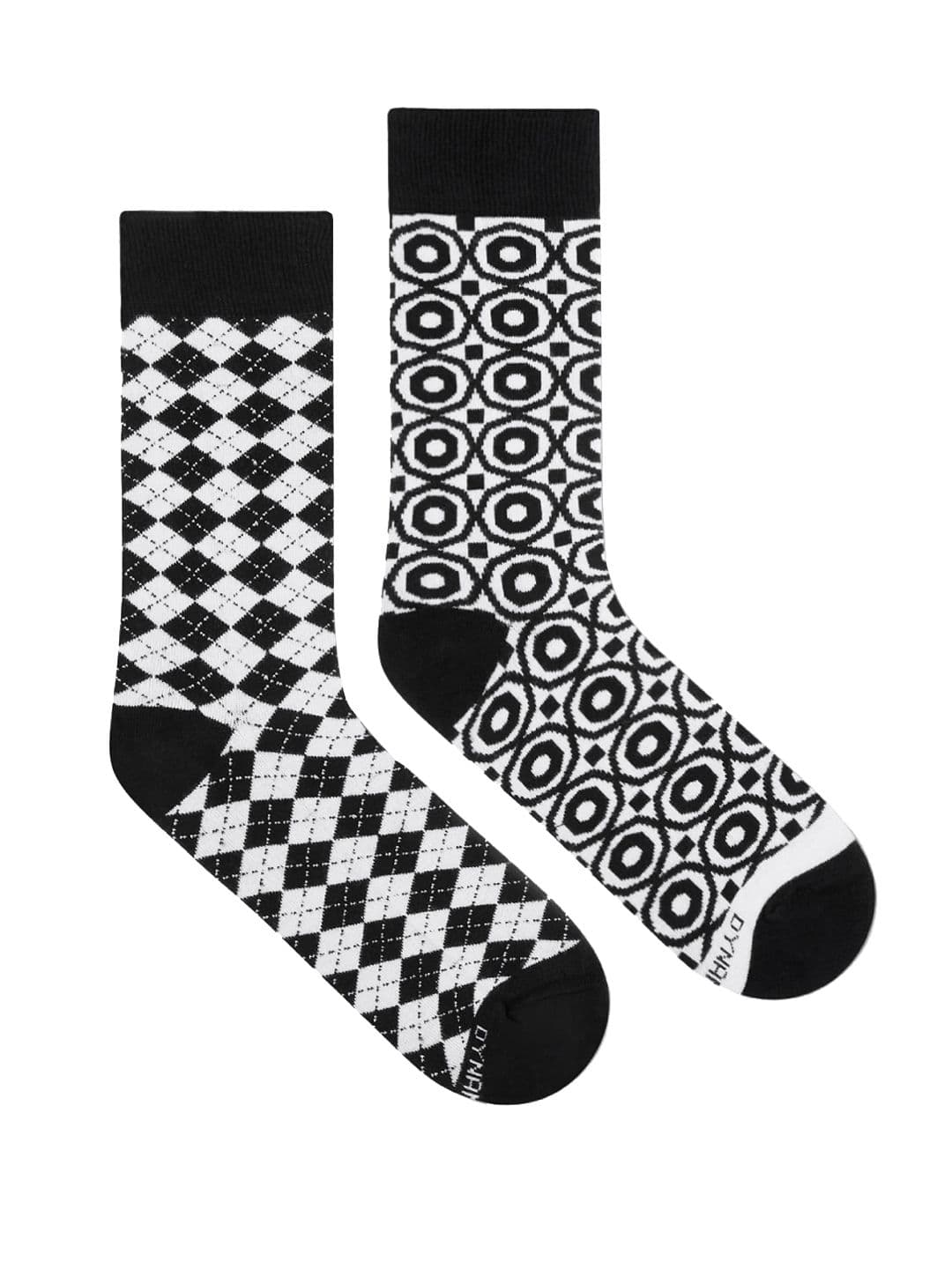 Dynamocks Unisex Pack Of 2 Patterned Dandy & Hex Calf Length Socks - view 1