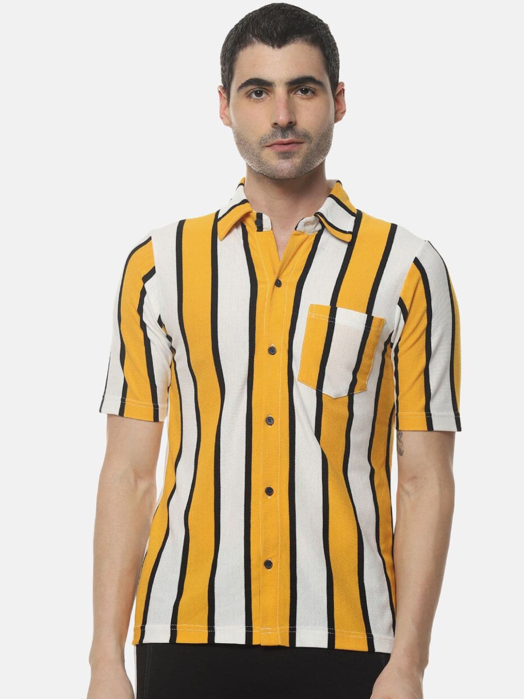 CAHOOT Men Multicoloured Regular Fit Striped Casual Shirt - view 1