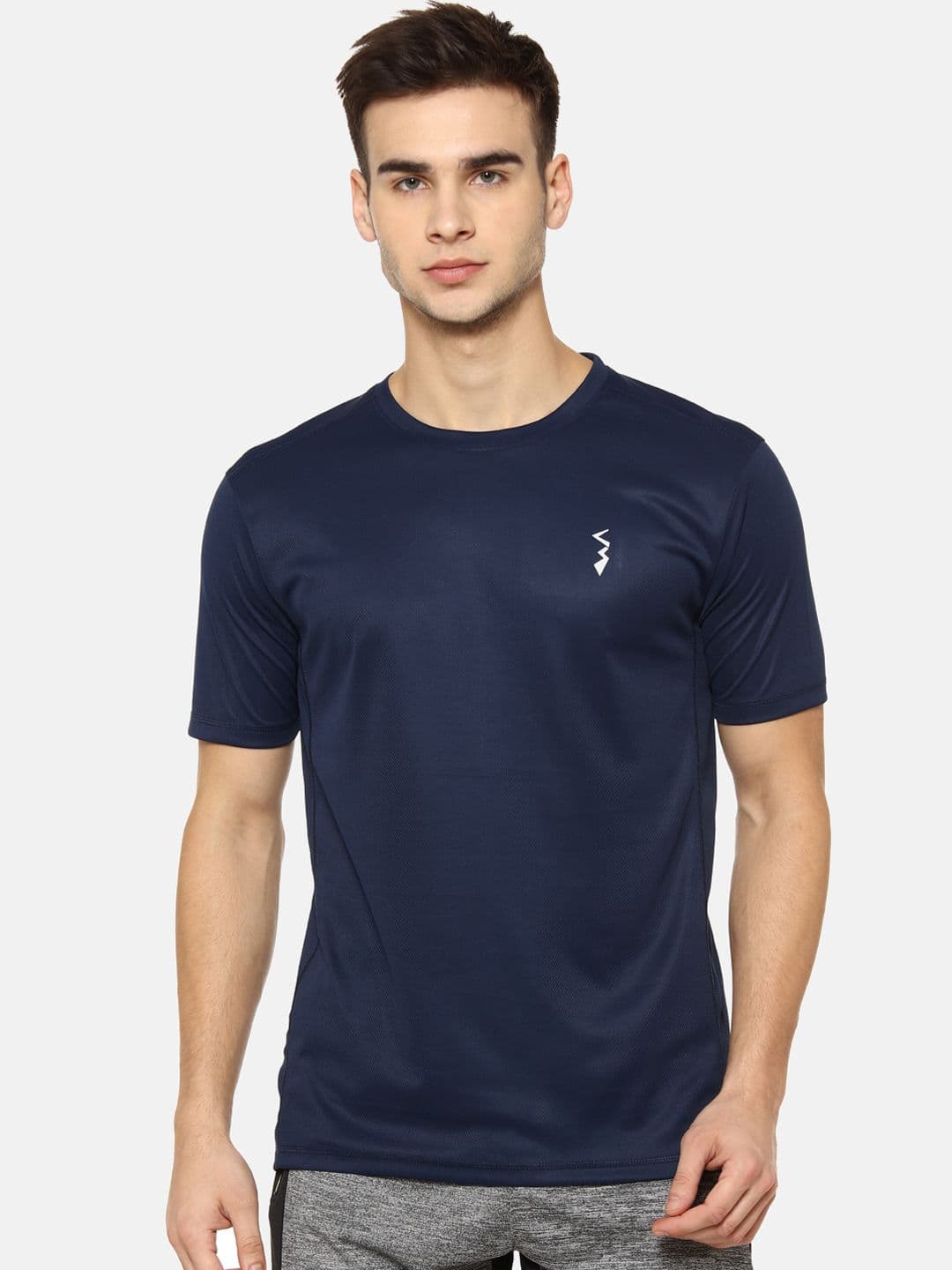 CAHOOT Men Blue Solid Round Neck Anti-Microbial T-shirt - view 1
