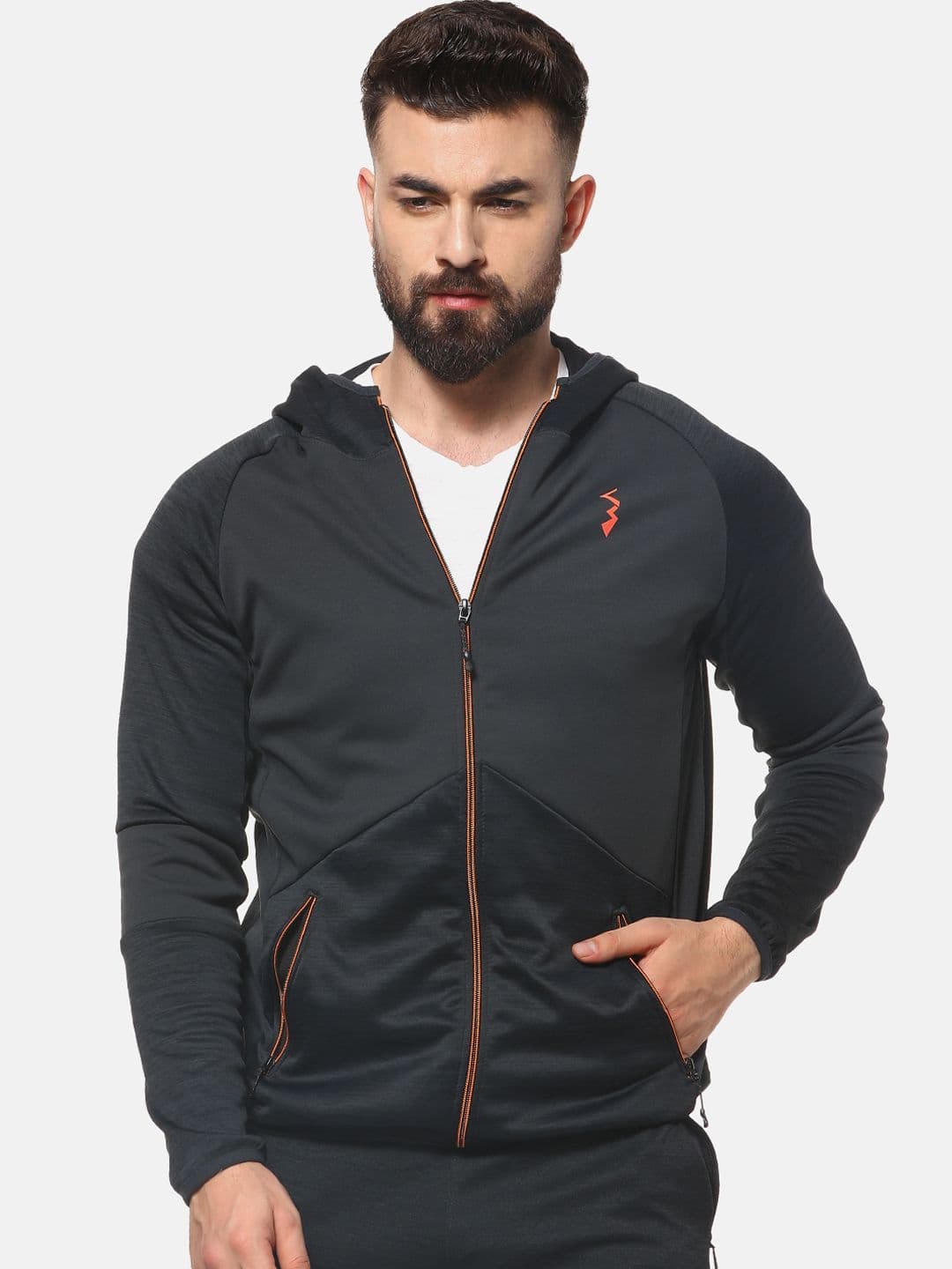CAHOOT Men Black Solid Hooded Sporty Jacket - view 1