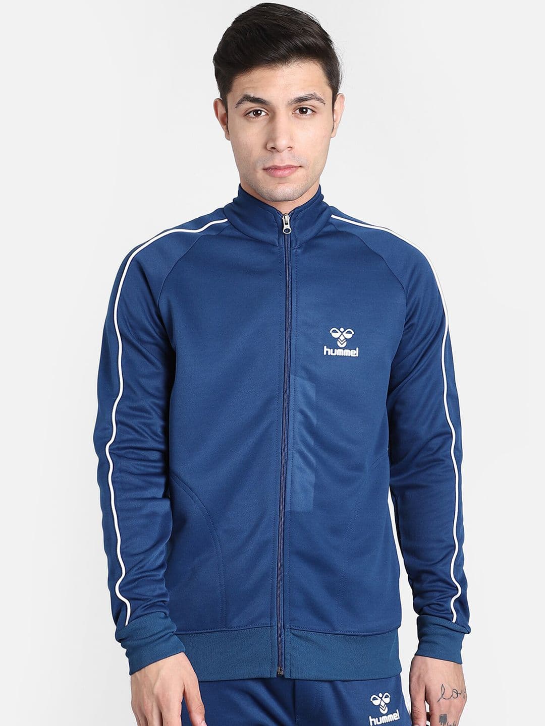 hummel Men Blue Solid Tailored Jacket - view 1