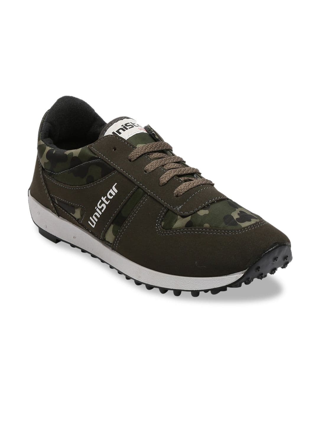 UNISTAR Men Green Synthetic Unistar Armyprint Running Shoes - view 1