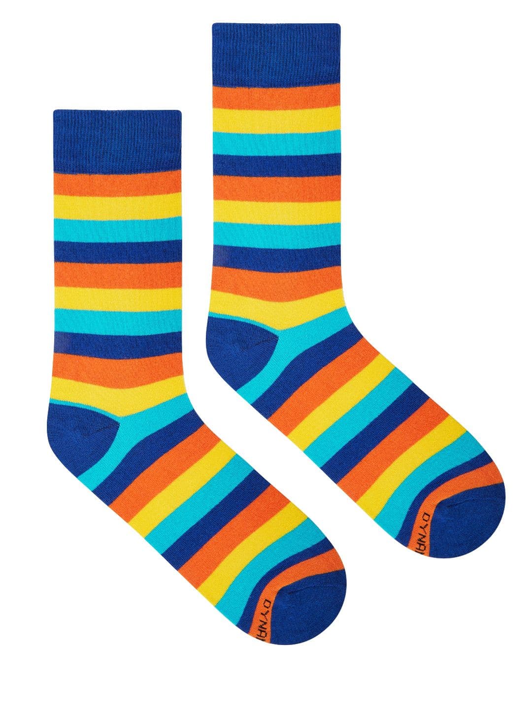 Dynamocks Unisex Blue & Yellow Striped Calf-Length Socks - view 1