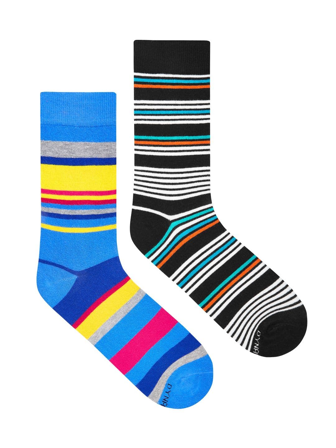 Dynamocks Unisex Pack Of 2 Striped Calf-Length Socks - view 1