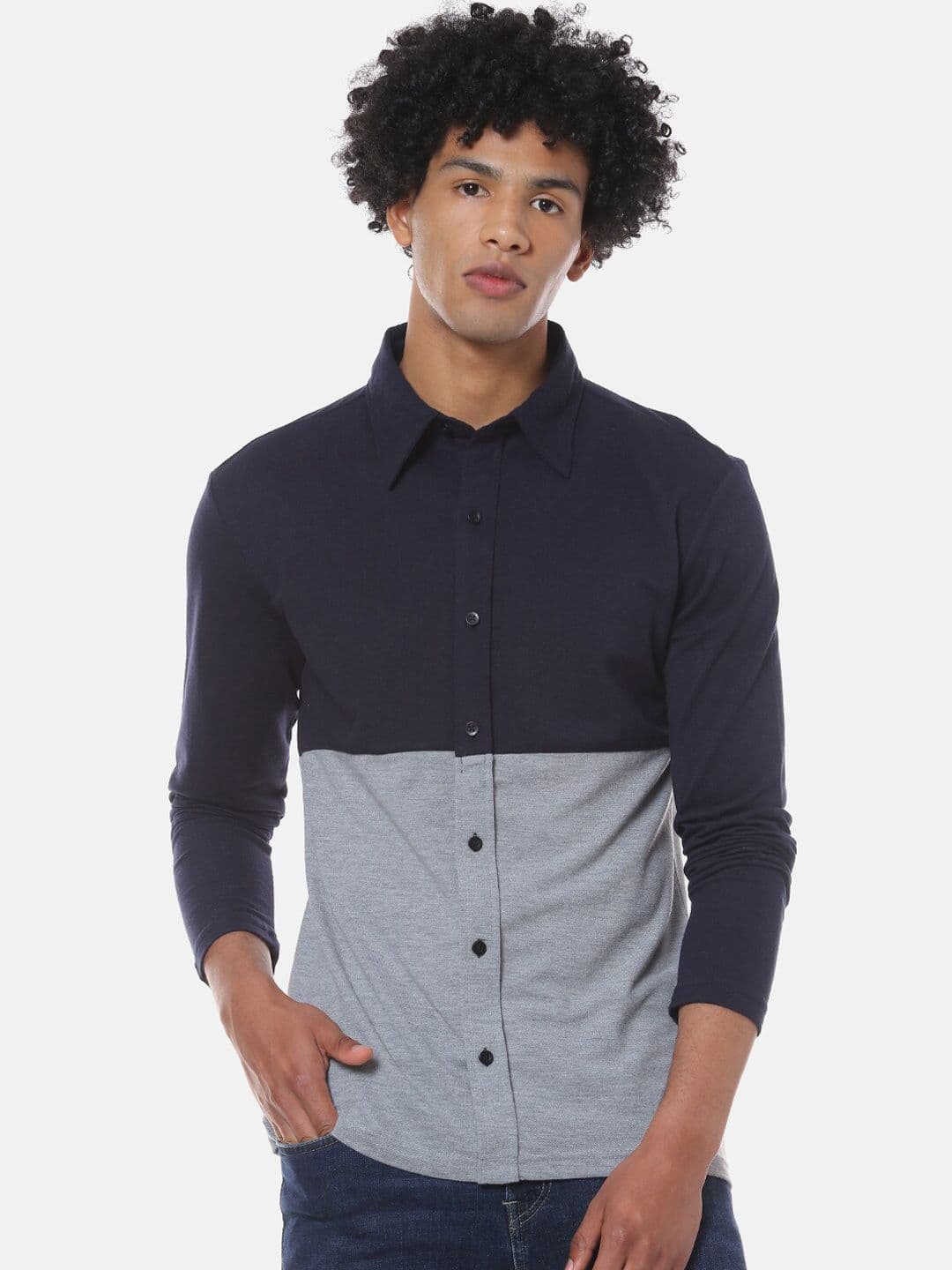 CAHOOT Men Blue Regular Fit Solid Casual Shirt - view 1