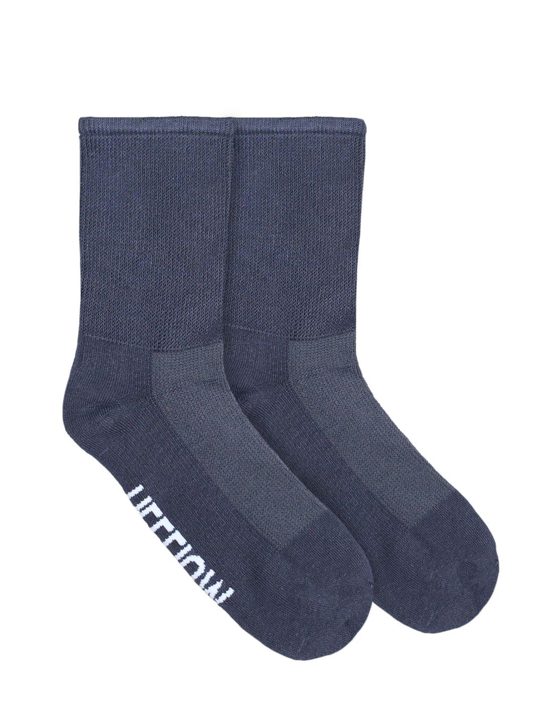 Heelium Unisex Grey Solid Bamboo Diabetic & Anti-odour Calf-Length Socks - view 1