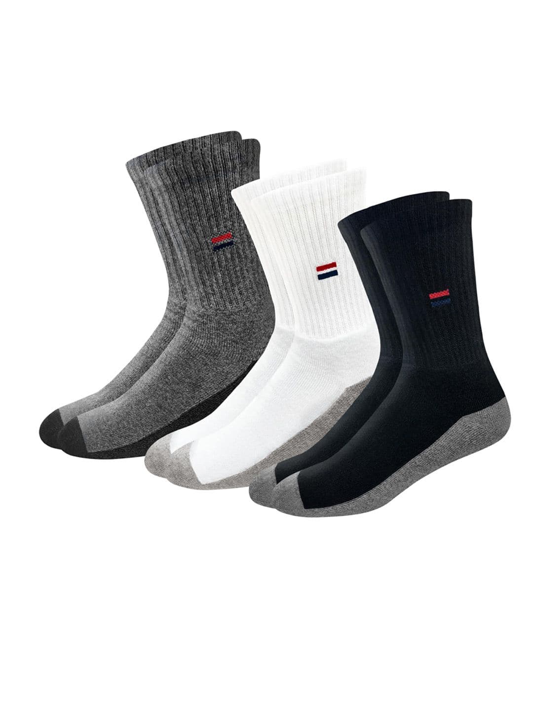 NAVYSPORT Men Pack Of 3 Assorted Calf-Length Socks - view 1