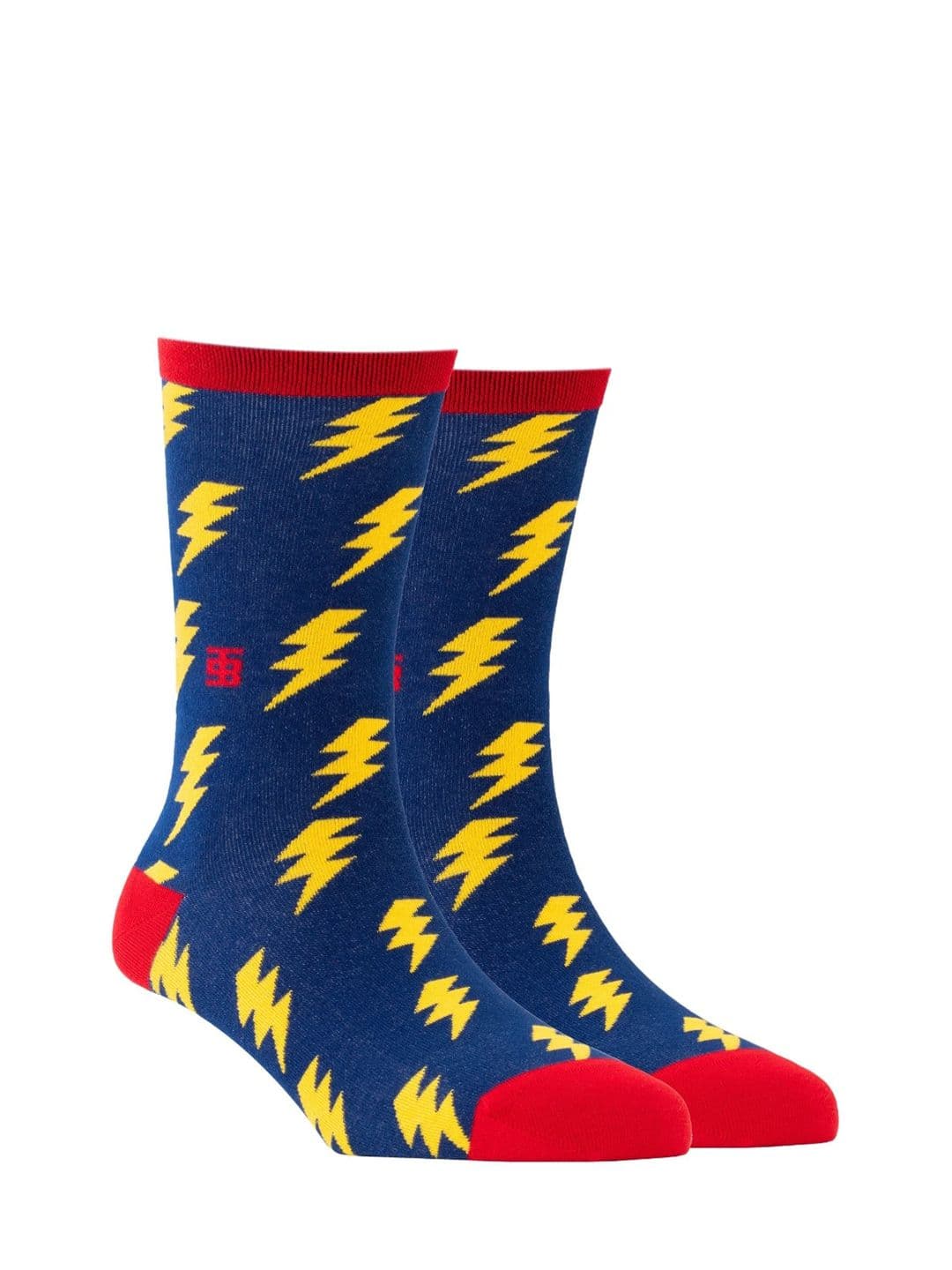 SockSoho Men Blue & Yellow Patterned Calf-Length Socks - view 1