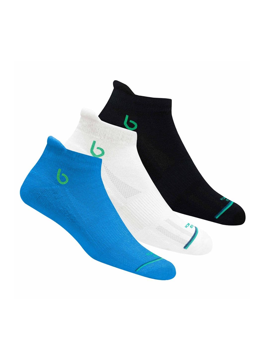 BAMBOS Men Set Of 3 Assorted Eco Touch Athletic Ankle-Length Socks for Running & Gym - view 1