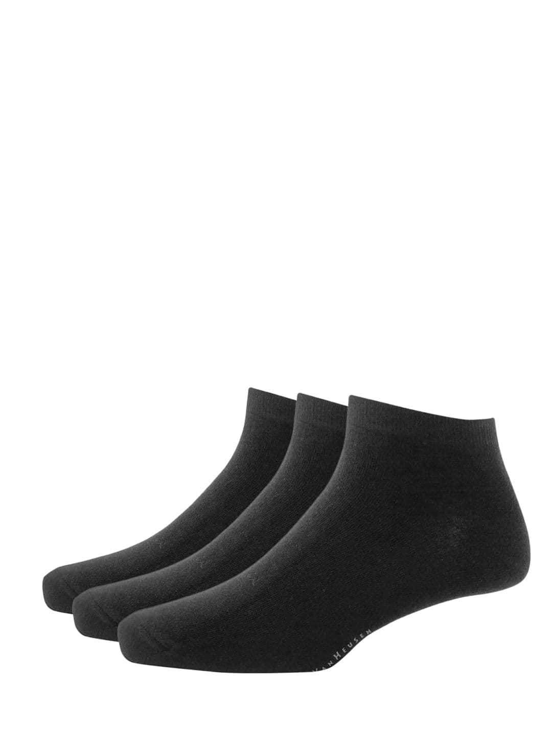 Van Heusen Men Pack Of 3 Black Solid Ankle-Length Socks - view 1
