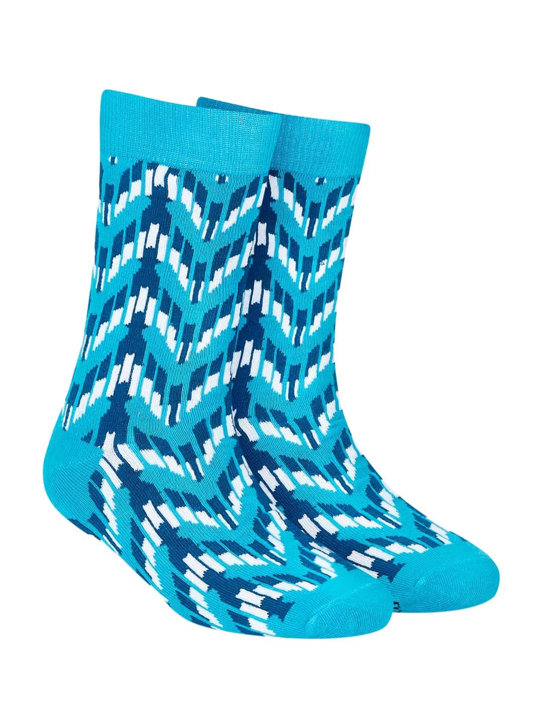 Dynamocks Unisex Blue & White Patterned Posh Calf-Length Socks - view 1