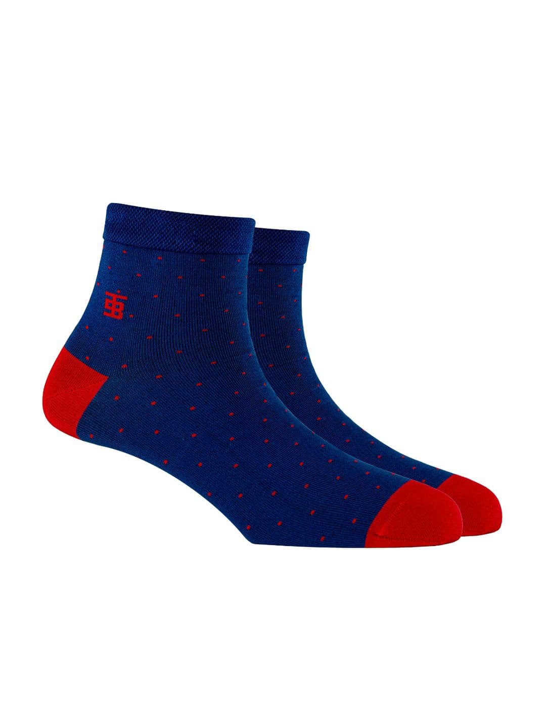 SockSoho Men Blue & Red Patterned Above Ankle-Length Socks - view 1