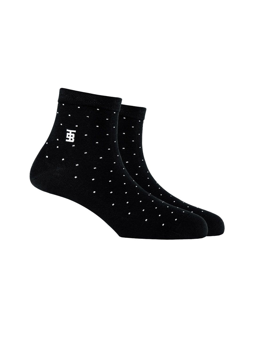 SockSoho Men Black & White Patterned Ankle-Length Socks - view 1