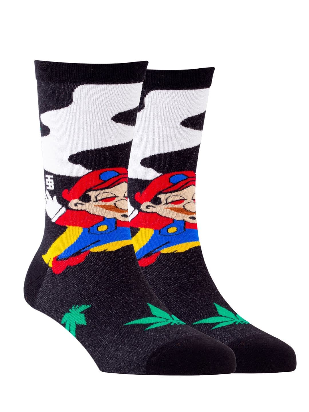 SockSoho Men Black & White Patterned Ankle-Length Socks - view 1