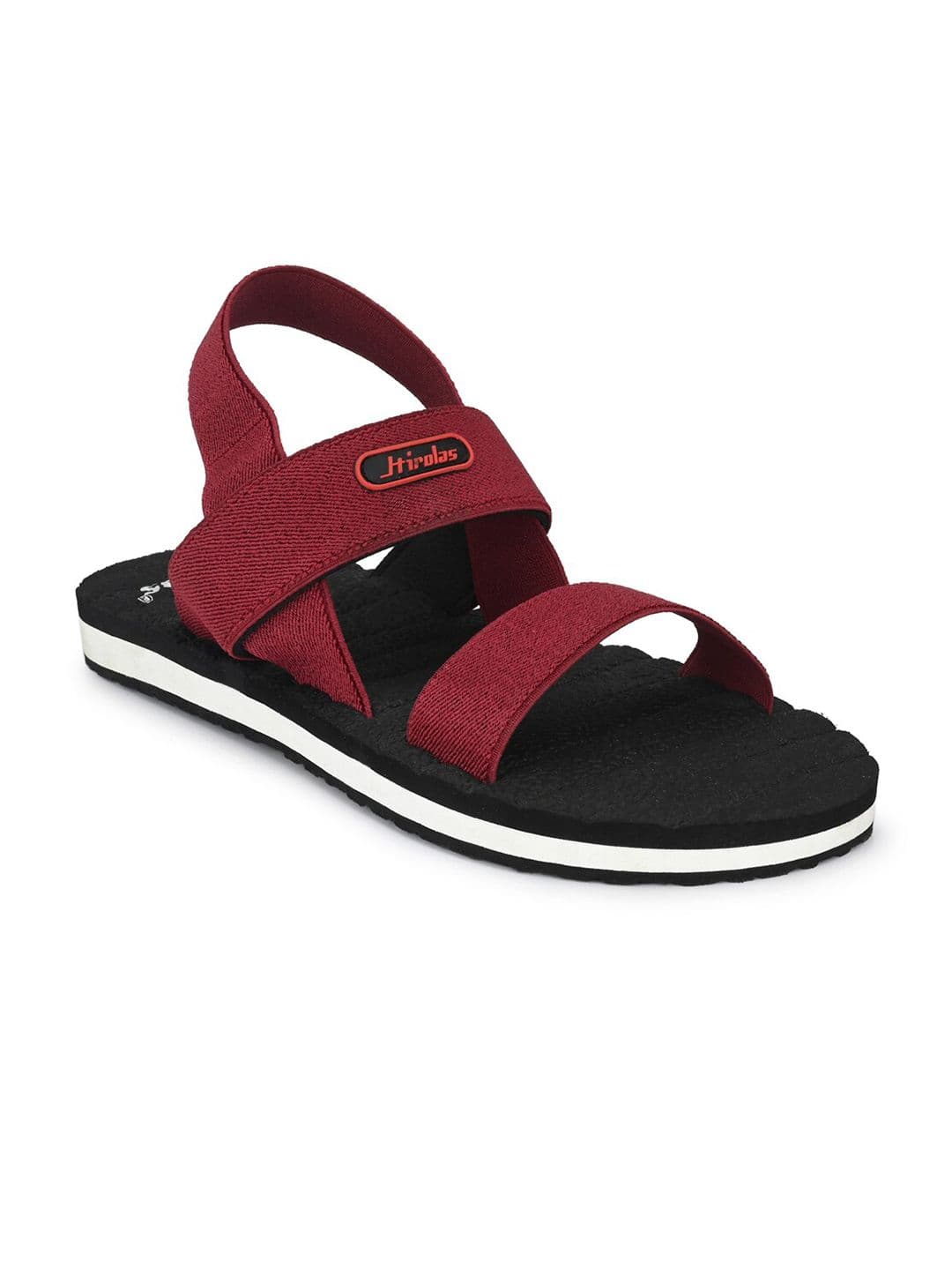 HIROLAS Men Maroon & Black Sports Sandals - view 1