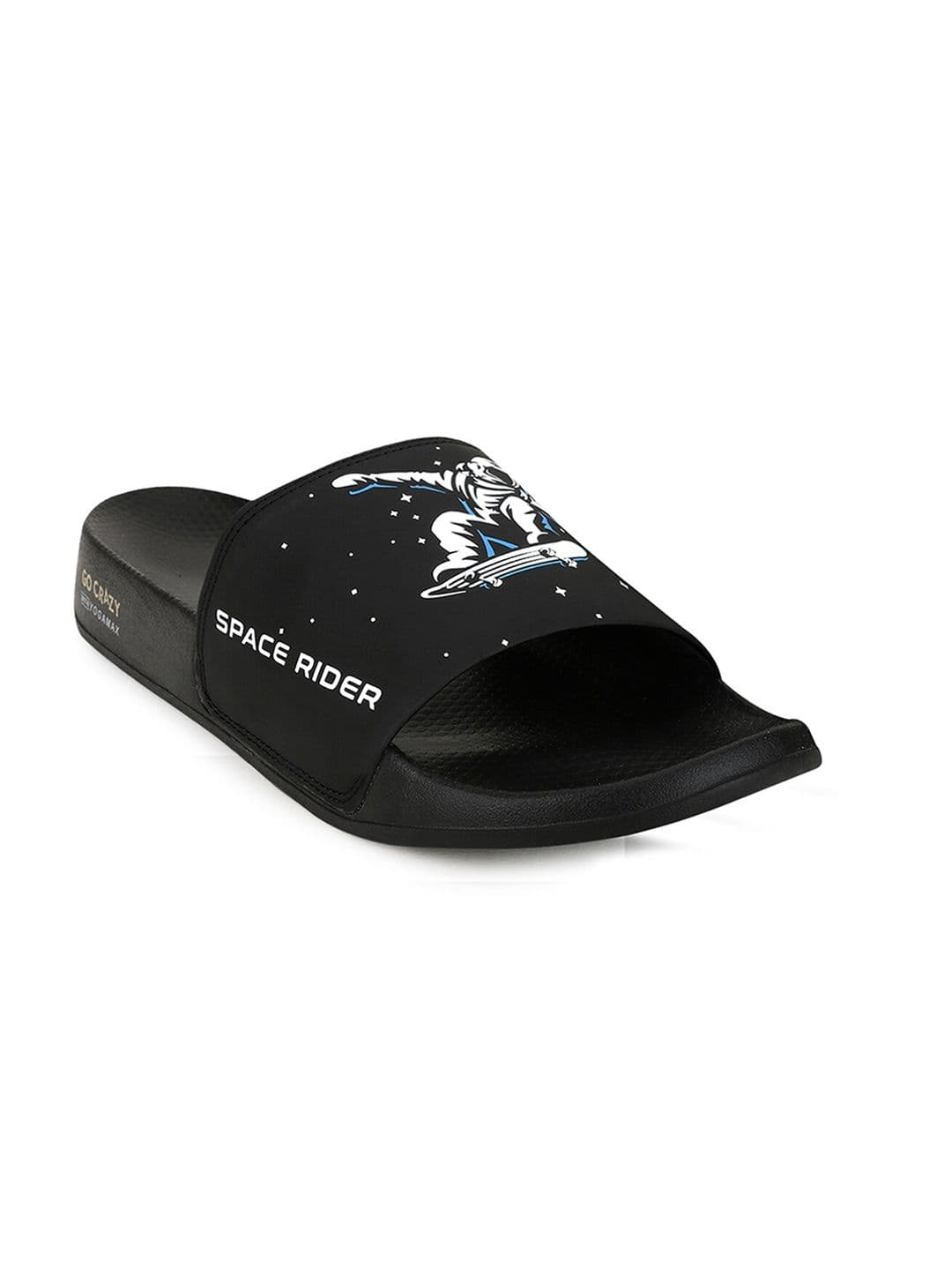 Campus Men SPACE RIDER-SL Black & White Printed Sliders - view 1