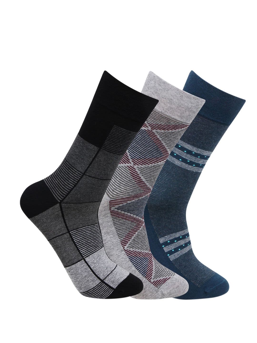 Bonjour Men Pack Of 3 Assorted Calf-Length Socks - view 1
