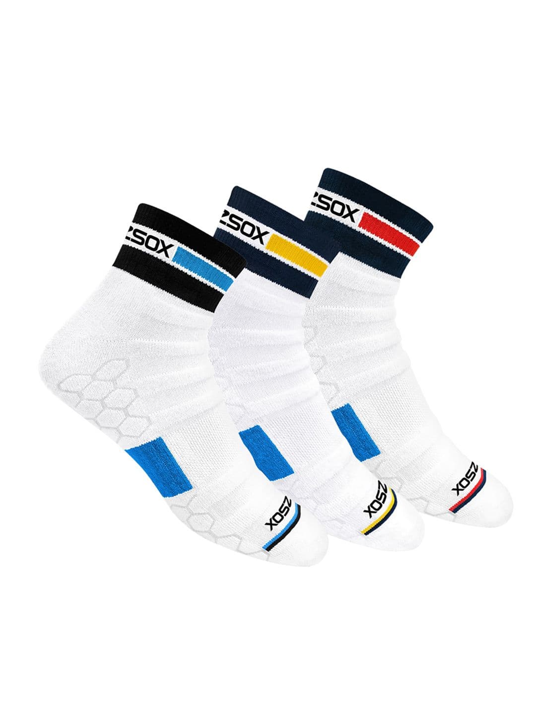 BLITZSOX Men Pack Of 3 Assorted Above Ankle-Length Hi-Tech Performance Athletic Socks - view 1