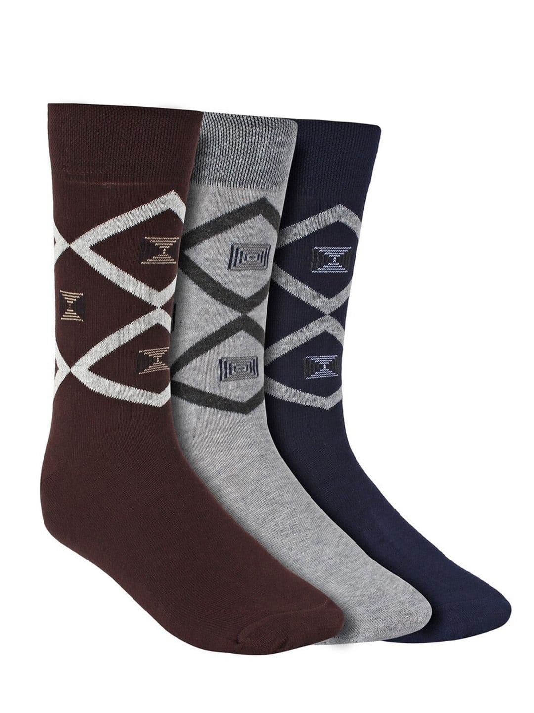 Creature Men Pack Of 3 Assorted Combed Cotton Calf-Length Socks - view 1