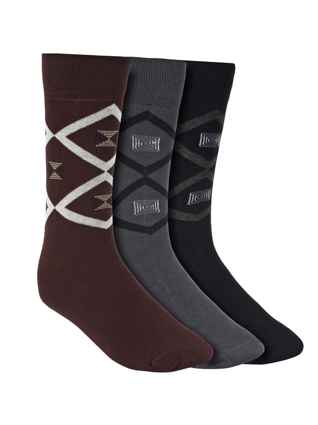 Creature Men Pack Of 3 Combed Cotton Calf-Length Socks - view 1