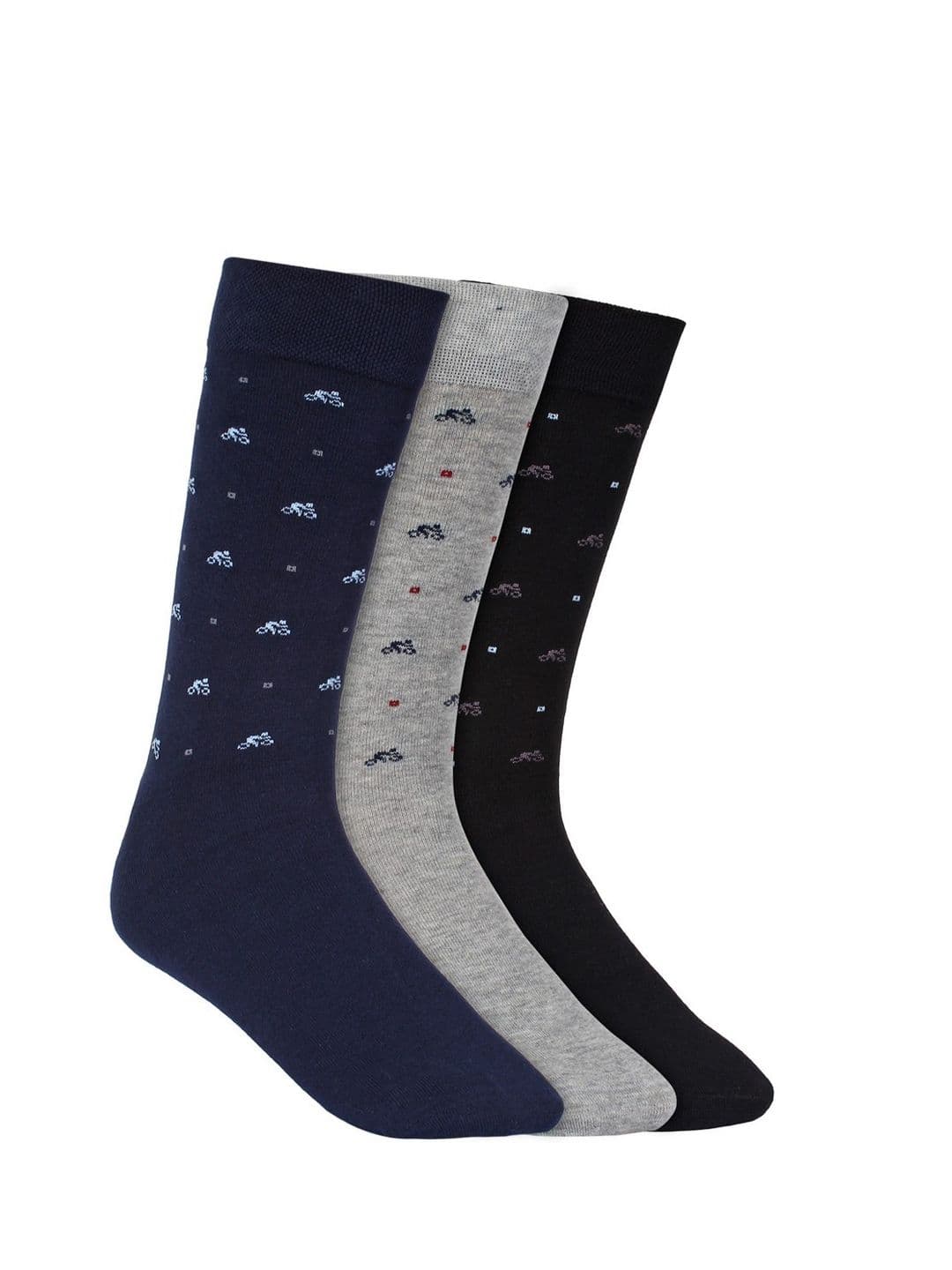Creature Men Pack Of 3 Assorted Pure Combed Cotton Calf-Length Socks - view 1