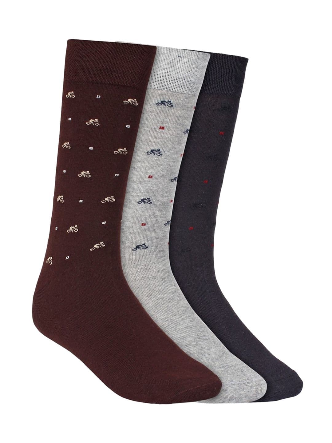 Creature Men Pack Of 3 Pure Combed Cotton Calf-Length Socks - view 1